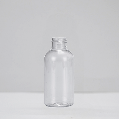Clear PET boston round 60mL plastic bottle with 20mm neck finish