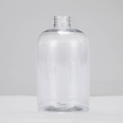 Clear PET boston round 500mL plastic bottle with 28mm neck finish