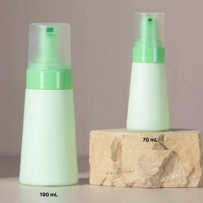 Conical 70mL PE plastic bottle with 30mm neck finish