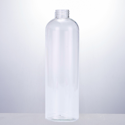 Clear PET bullet cosmo round 500mL plastic bottle with 28mm neck finish