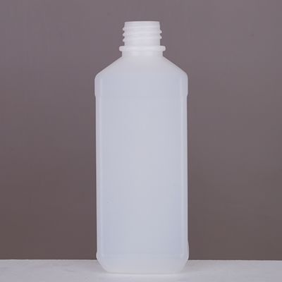 White HDPE square 500mL plastic bottle with 28mm neck finish