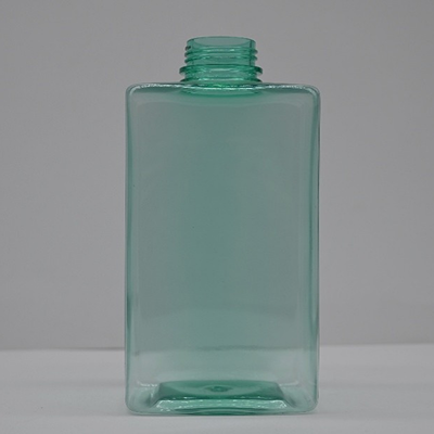 Clear PET square 600mL plastic bottle with 30mm neck finish