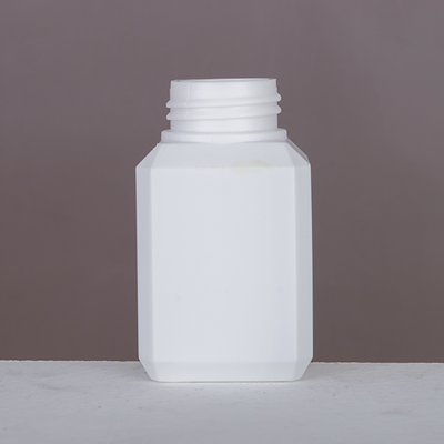 White HDPE square 60mL plastic bottle with 28mm neck finish