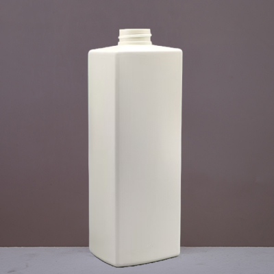 White HDPE square 800mL plastic bottle with 32mm neck finish