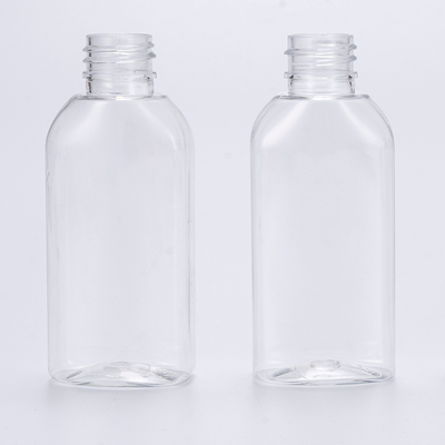 Clear PET oblong 50mL plastic bottle with 20mm neck finish