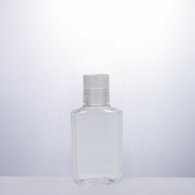 Clear PET oblong 60mL plastic bottle with 20mm neck finish