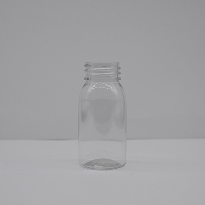 Clear PET oblong 80mL plastic bottle with 30mm neck finish