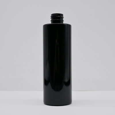 Clear PET flat shoulder 200mL plastic bottle with 22mm neck finish