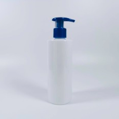 Clear PET flat shoulder 250mL plastic bottle with 24mm neck finish