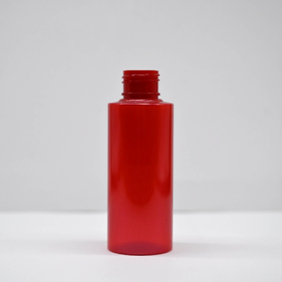 Clear PET flat shoulder 90mL plastic bottle with 24mm neck finish