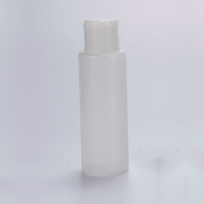 Flat shoulder 97mL PE plastic bottle with 24mm neck finish