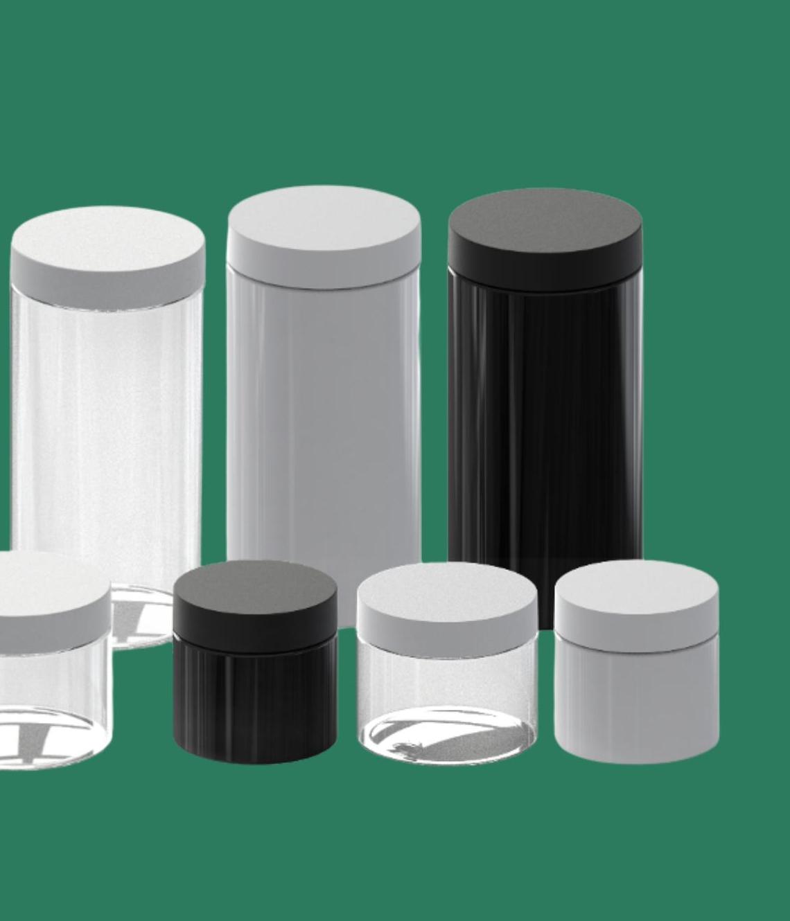 Cosmetic jars made with PCR resin