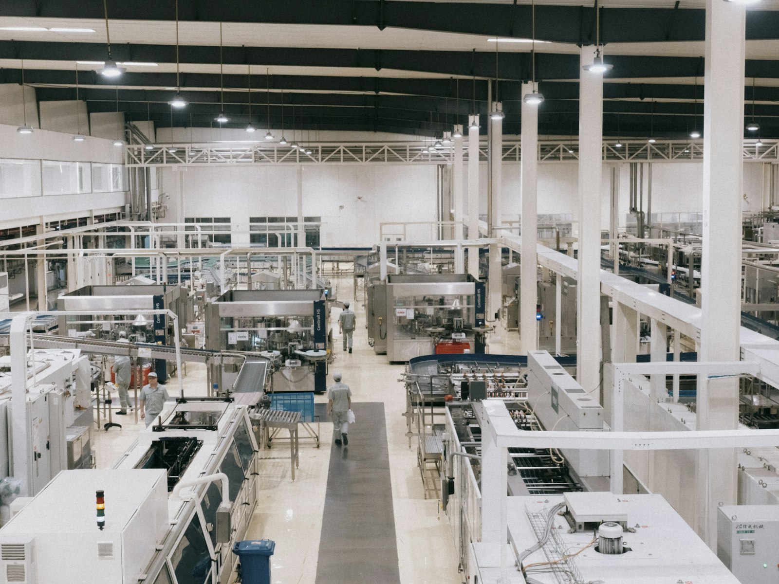 Factory floor with industrial production machinery
