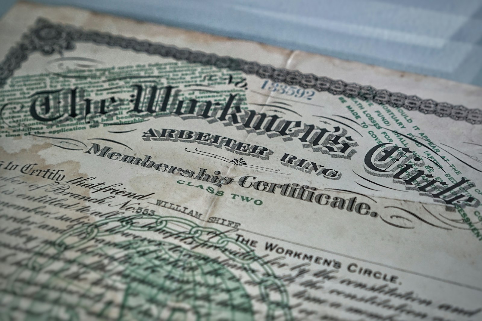 Membership certificate paper