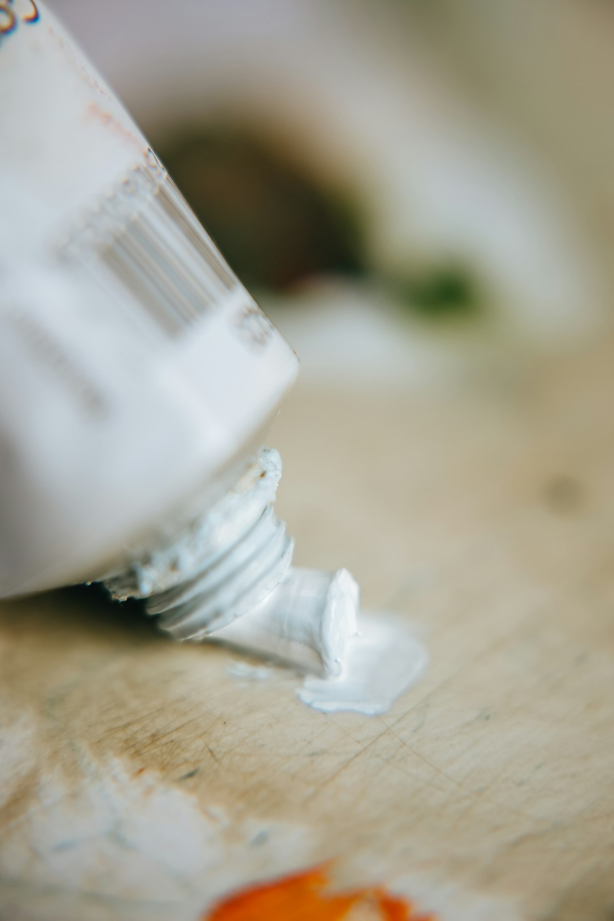 Cosmetic squeeze tube on a table