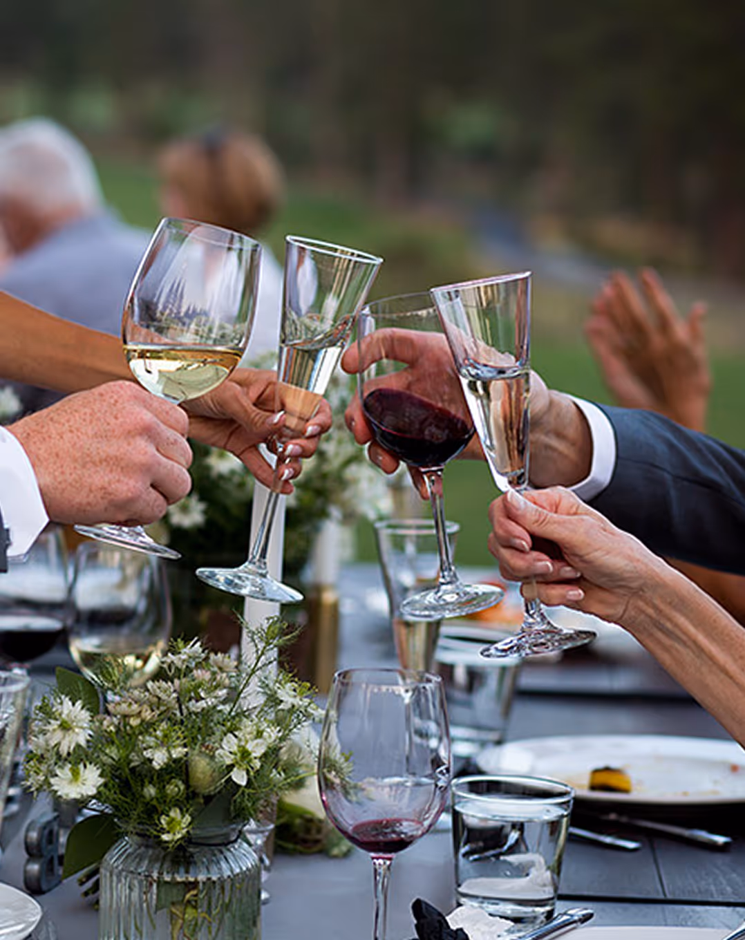 cheers with wine glass
