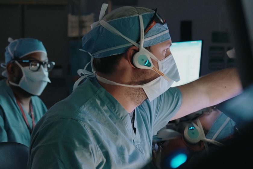 Surgeon wearing a Pro11 Wireless Headset
