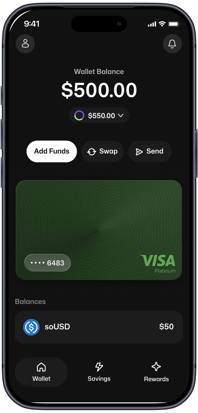 Solid app spend screen