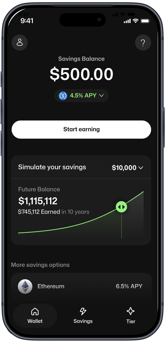 Solid app earn screen