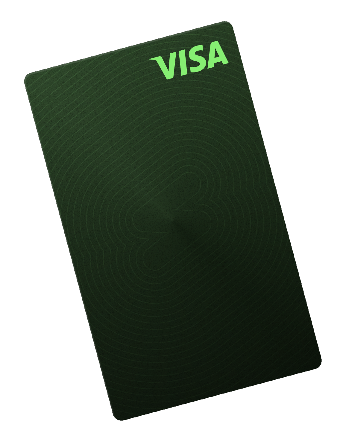 Tilted green Solid Visa card