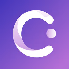 Logo van Caro. een witte C op een paarse achtergrond