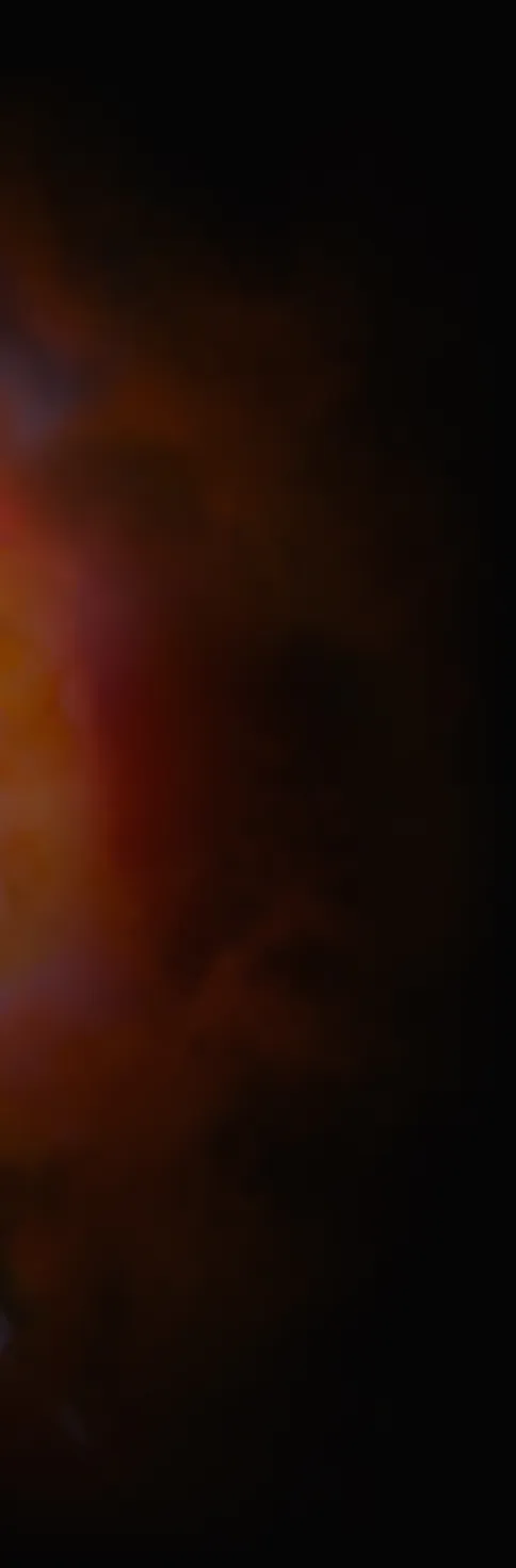 Zoomed-in view of a colorful nebula

