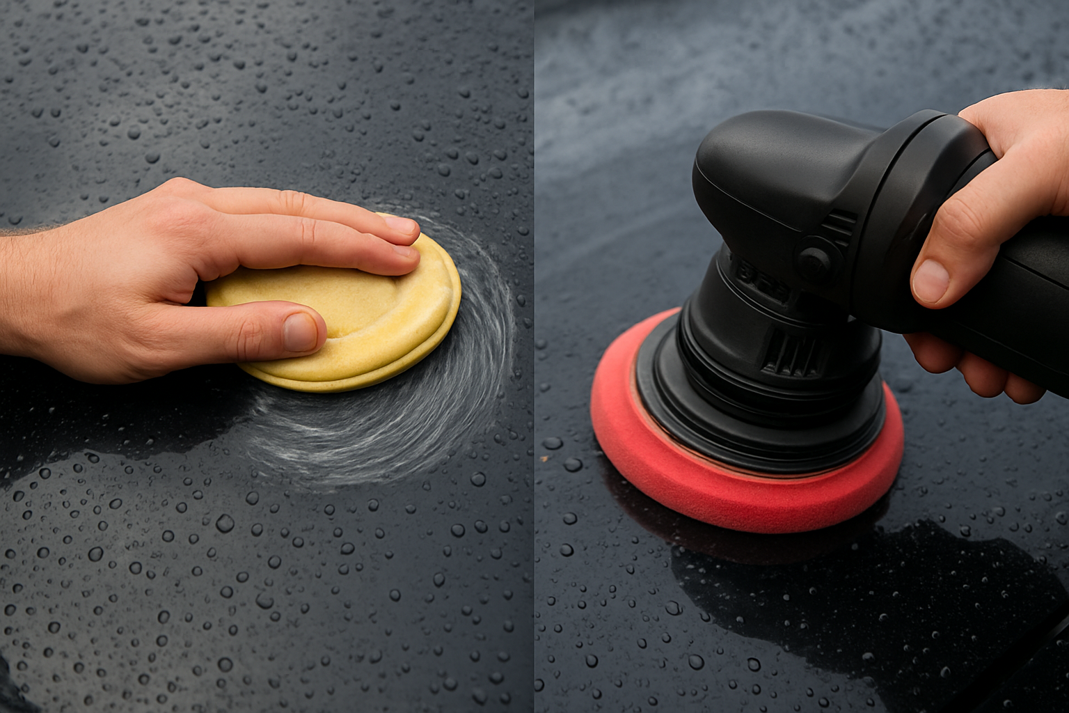 Illustration for Hand Application vs Machine Polishing: What Wins in Coastal Conditions? related to chemical guys vss scratch and swirl remover com_129_16