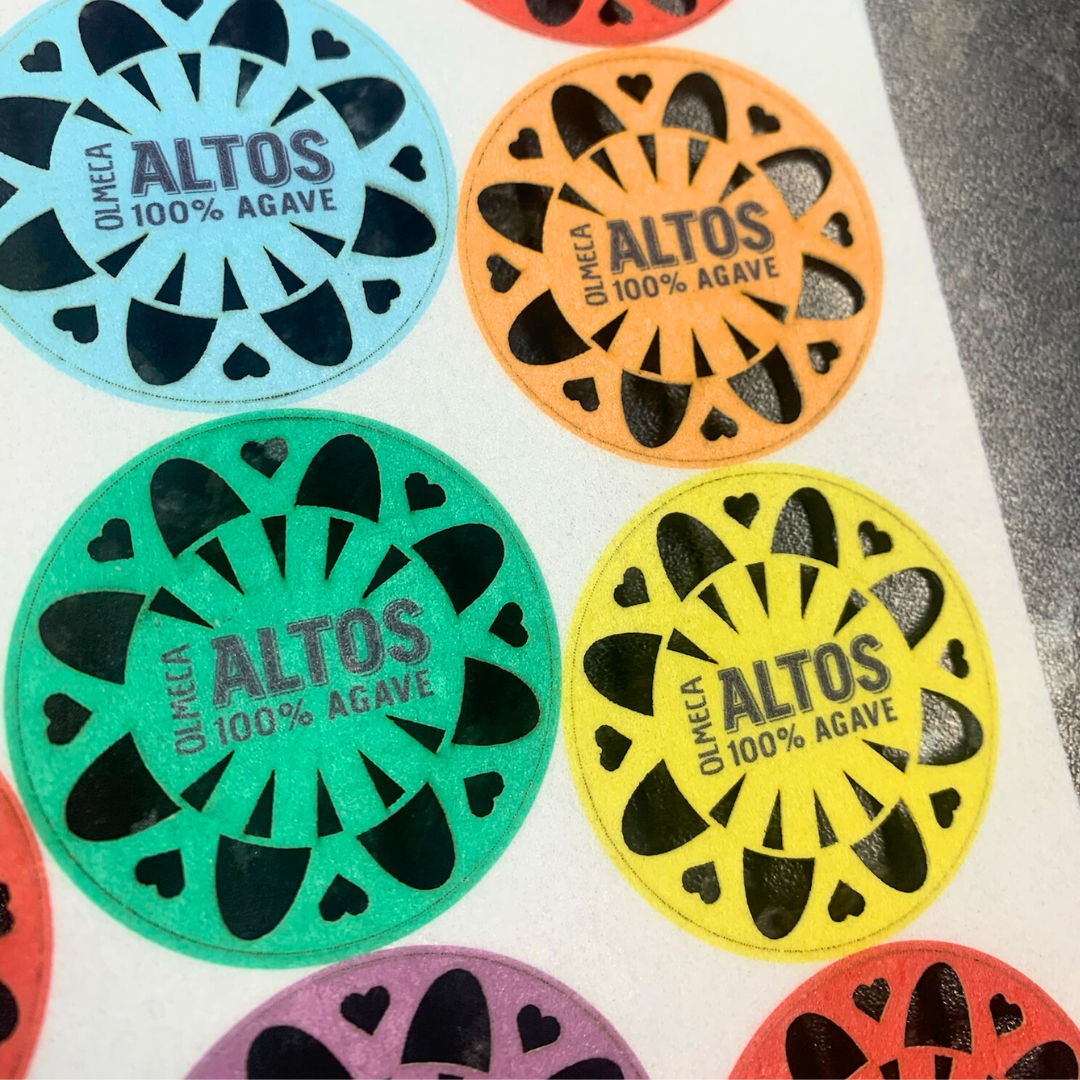 Custom cut out cocktails for Altos's tequila to celebrate Day of the Dead.