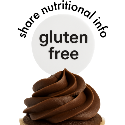 'Gluten Free' on an edible topper.