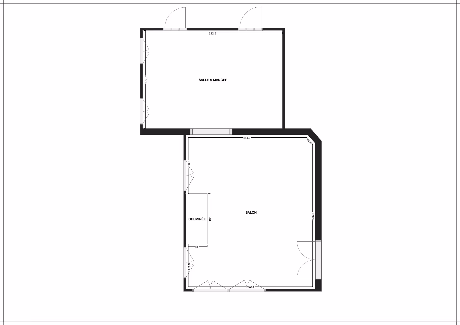 Sunlit dining area with a wooden table, six chairs, potted plants, and glass ceiling overlooking a green garden.