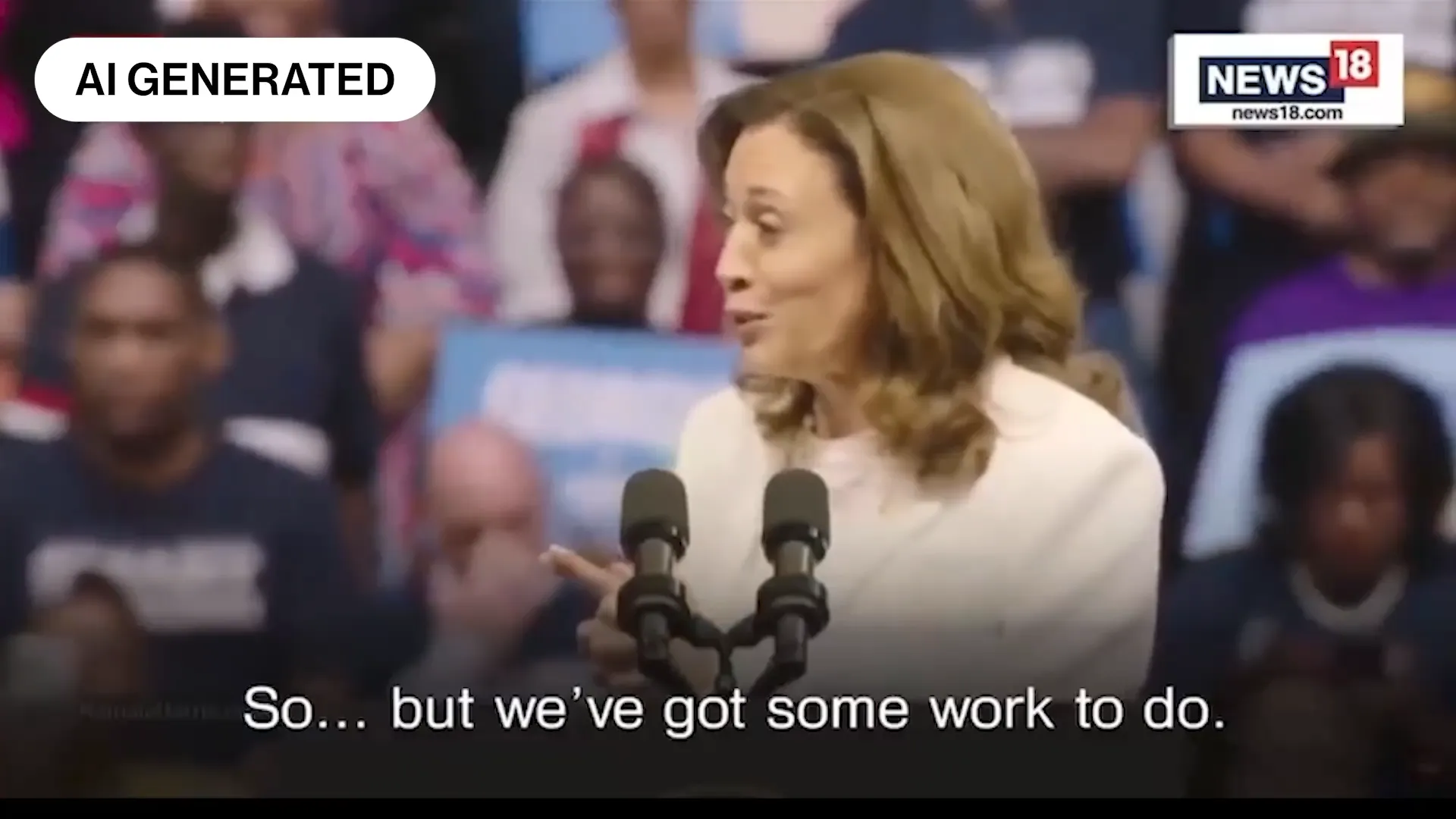 Video thumbnail of Deepfake generated Kamala