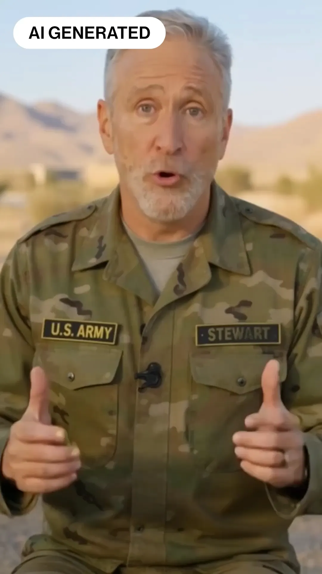 Video thumbnail of Ai generated military man