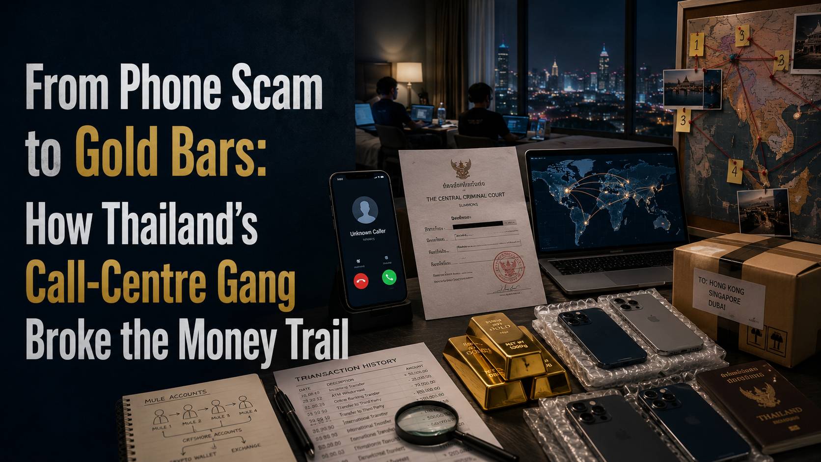 From Phone Scam to Gold Bars: How Thailand’s Call-Centre Gang Broke the Money Trail