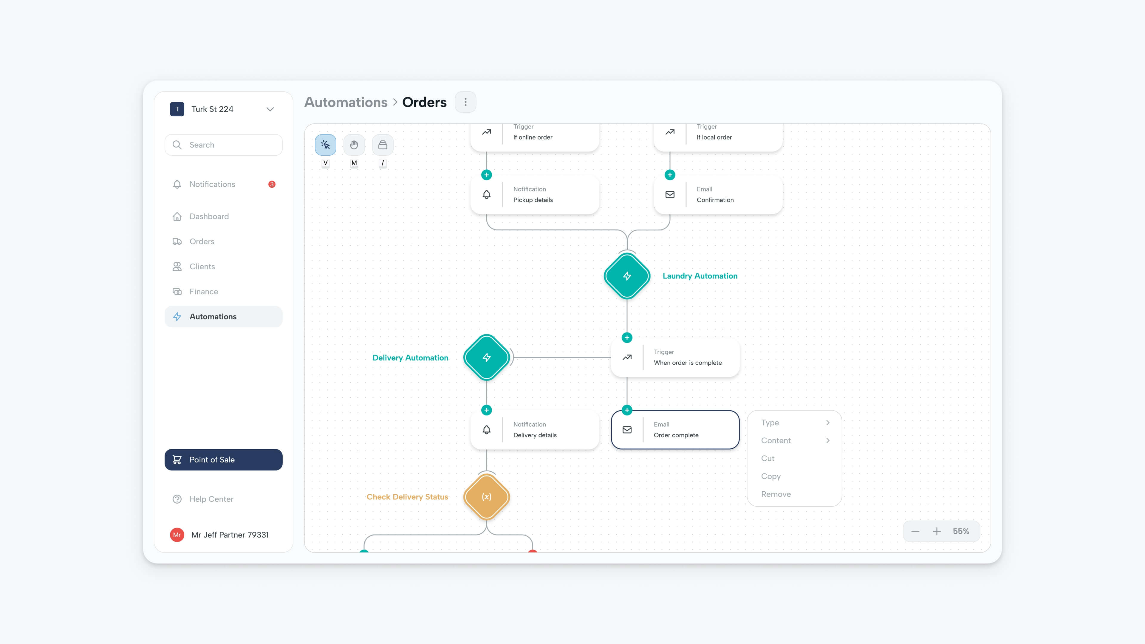 Jeff command user interface