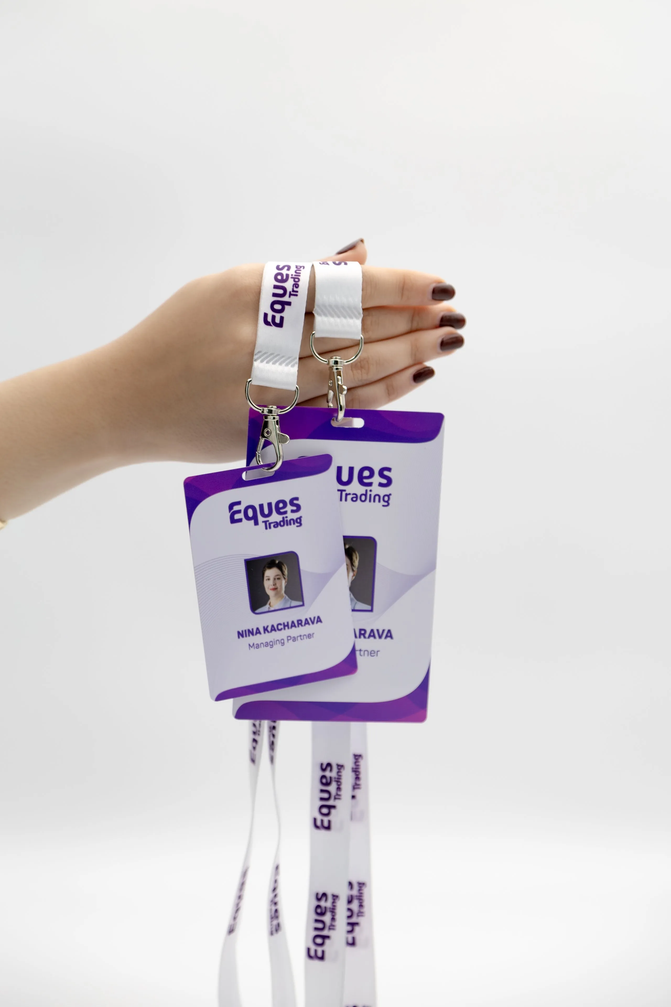 Personalized name badge with company branding
