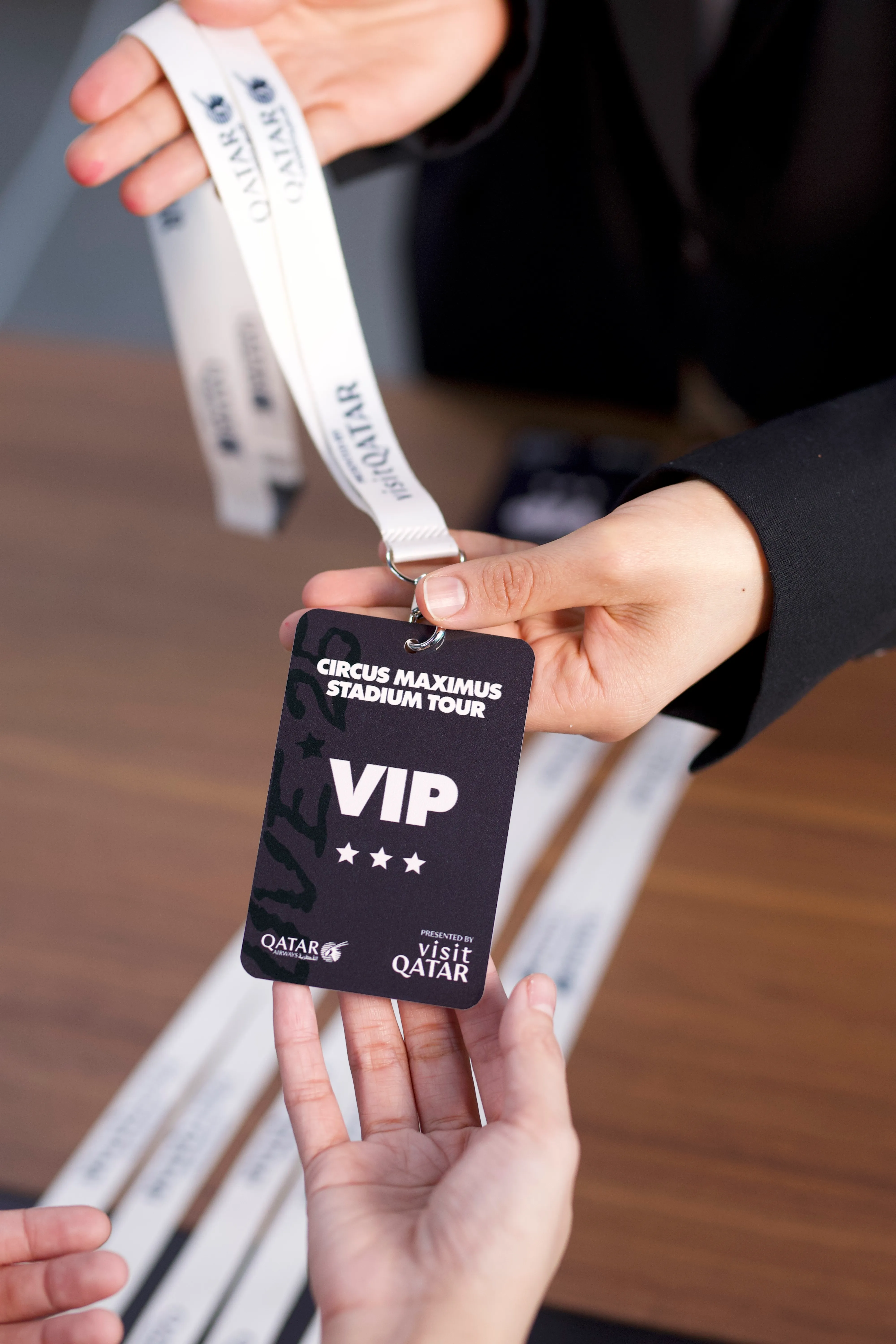 High-quality event badge with custom company logo