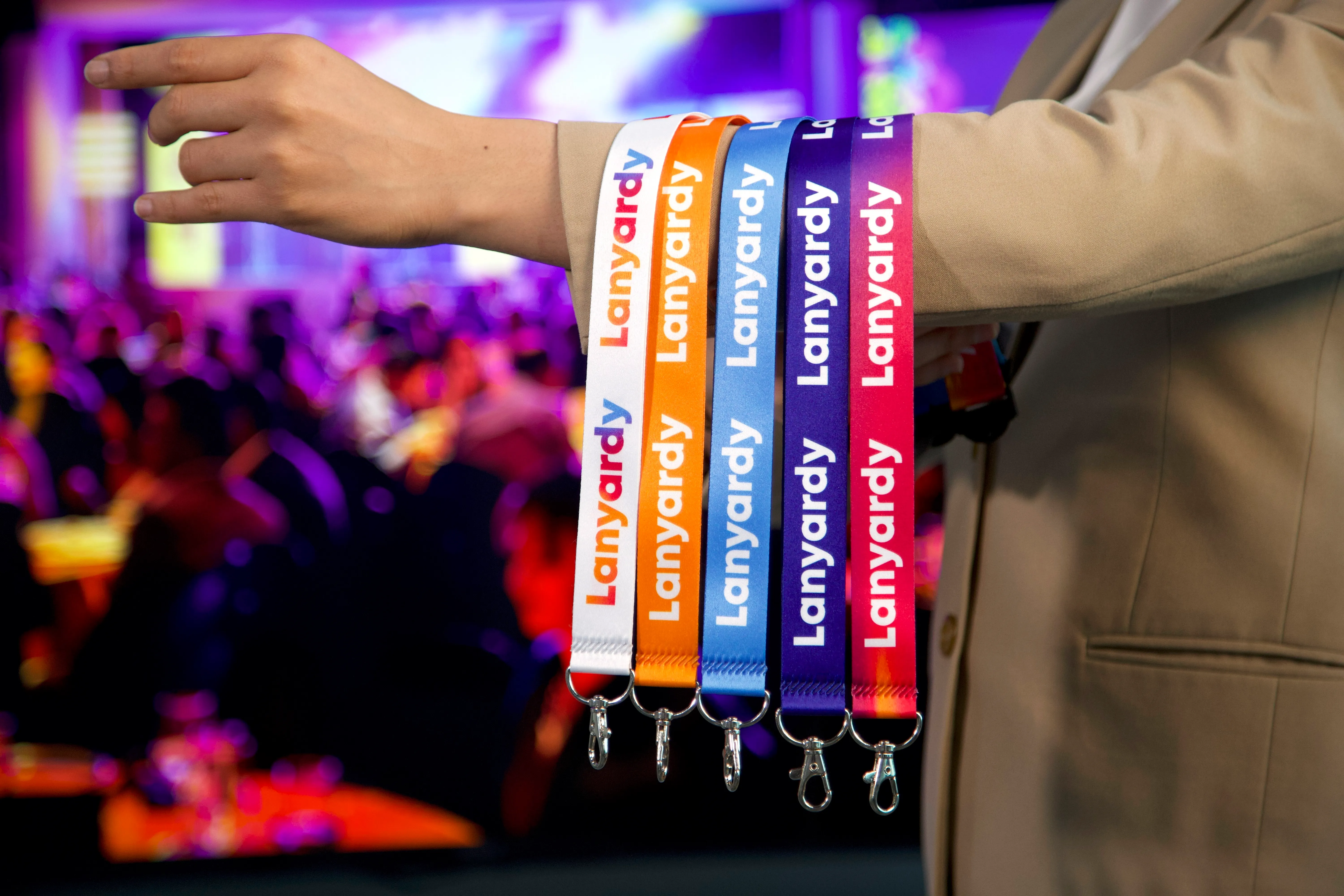 Custom printed lanyard with company logo in full color