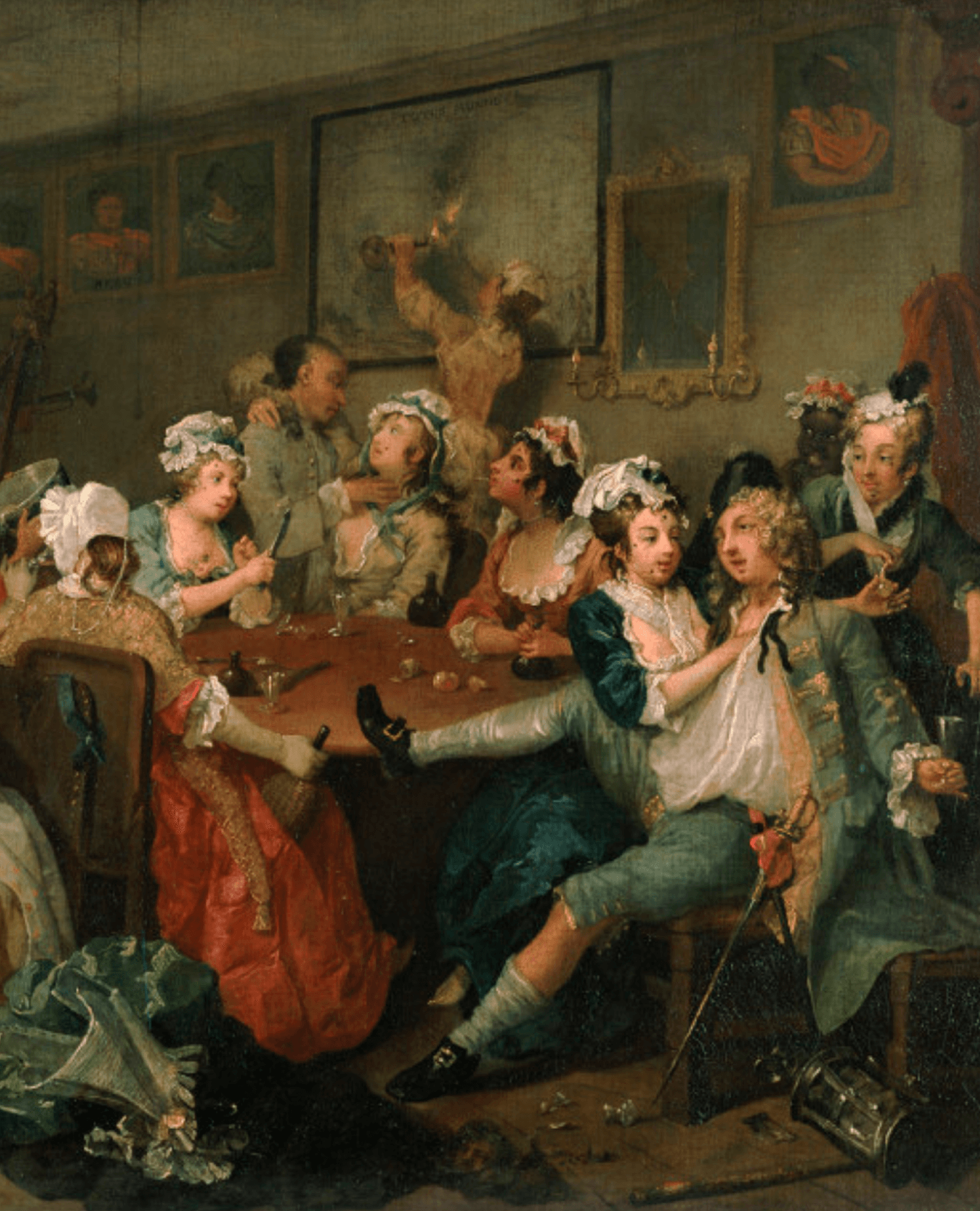 "A Rake's Progress VI: The Gaming House" (1734) by William Hogarth