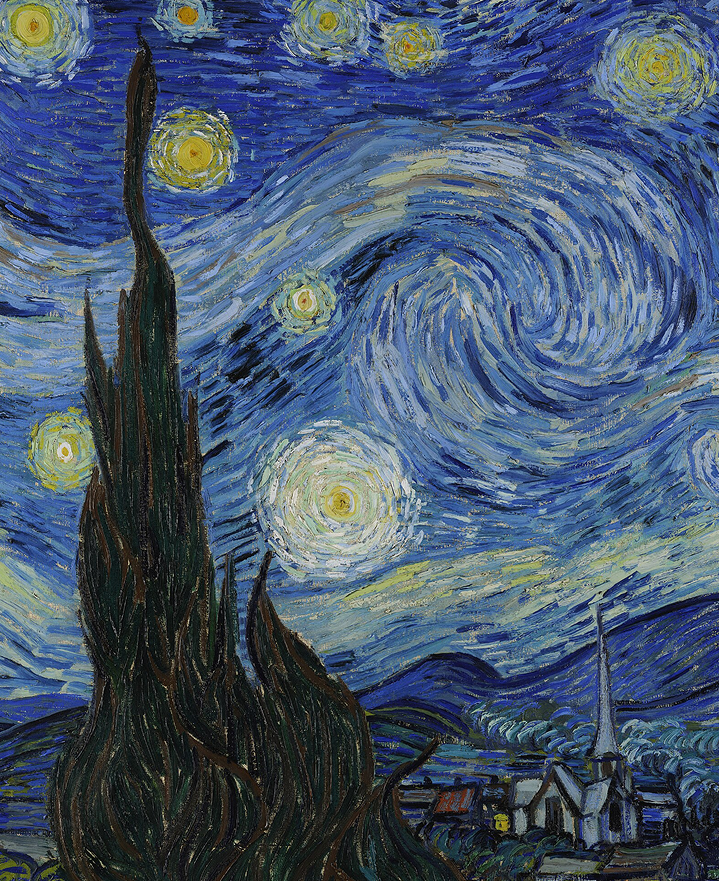 top paintings at moma new york: The Starry Night Saint Rémy (1889) by Vincent van Gogh 
