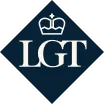 LGT logo with a crown above the letters.