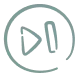 Gray play button icon with a triangle pointing right inside a circle.