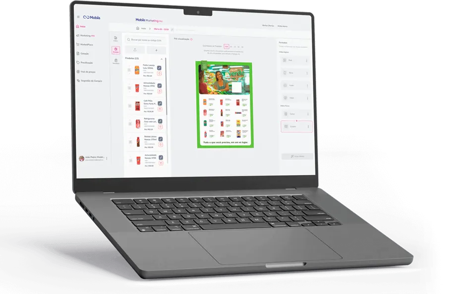 Laptop com a tela Mobiis Marketing