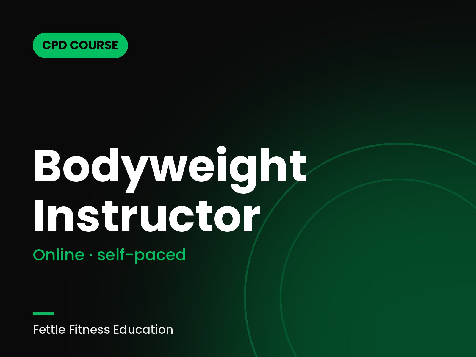 Bodyweight Instructor course online - Fettle Fitness Education