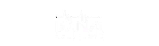 Logo with stylized text 'IMNA Solutions' and an electrocardiogram line above the text.