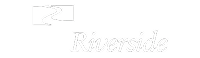 Black and white logo with a stylized river and the word 'Riverside' in italic font.