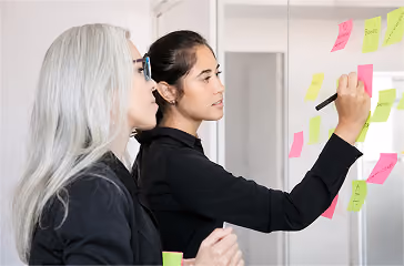 Team reviewing the AI strategy roadmap