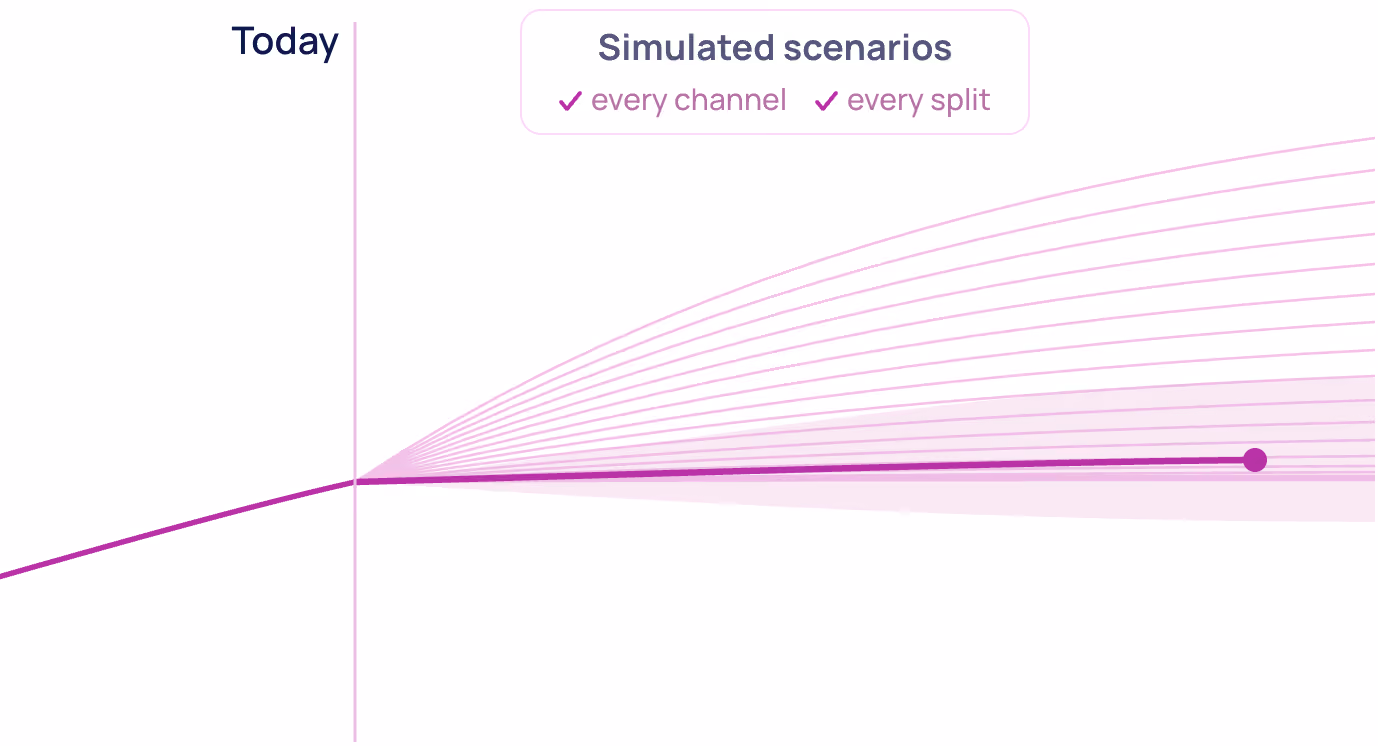 Chart to support the simulated scenarios within budget planning