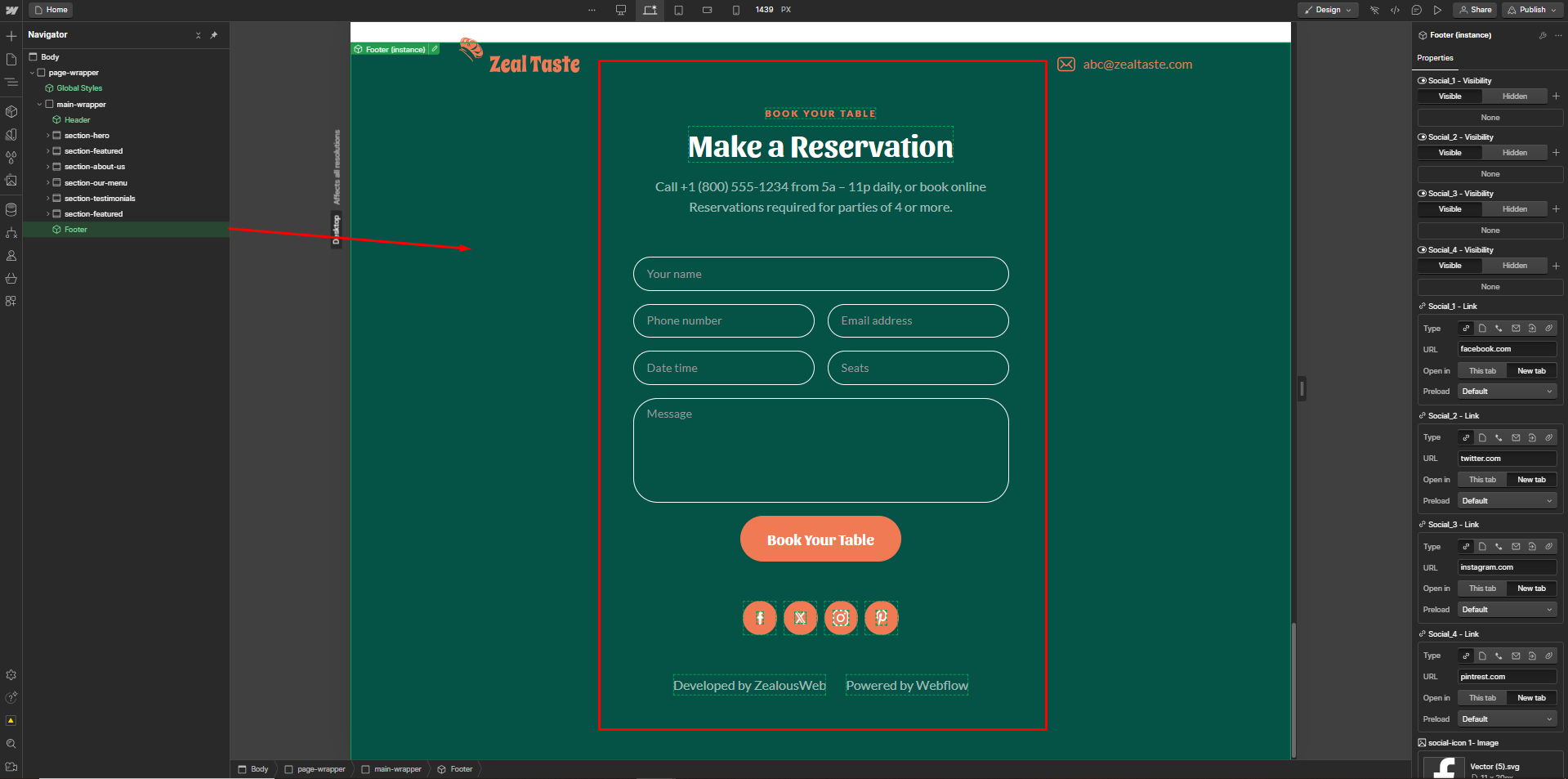 Footer Section
