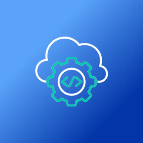 Abstract graphic illustrating streamlined development and deployment for application modernisation.