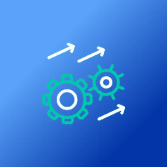 Abstract graphic illustrating enhanced performance and scalability for modernized applications.